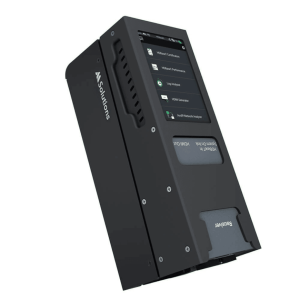 HDBaseT receiver module by A Solutions with touchscreen display and front card slot.