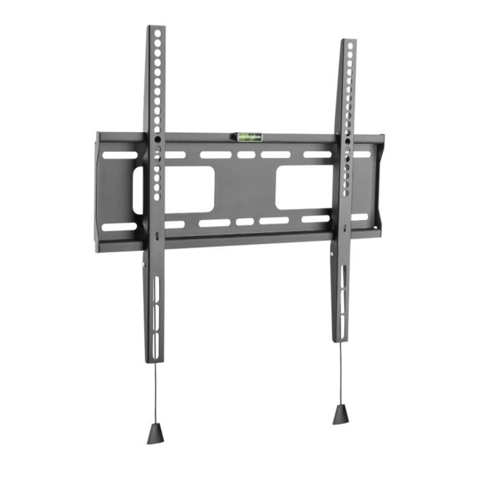 Atdec Ad-Wf-5040 Universal adjustable tv wall mount bracket with dual vertical rails, level, and center mounting plate.