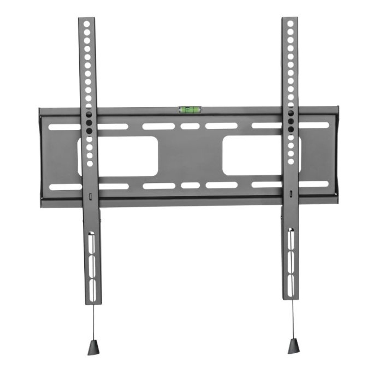 Atdec Ad-Wf-5040 Universal adjustable wall-mount bracket for flat-screen tv with two vertical rails and bubble level.
