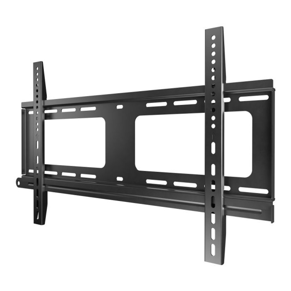 Atdec Ad-Wf-8060 Black universal tv wall mount bracket with dual vertical rails and central vesa mounting plate for flat-screen tvs