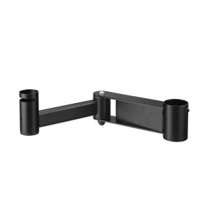 Black dual-arm mount with two cylindrical end sockets and a central connecting bar.