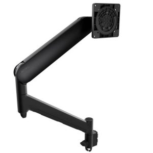 Artec desk-mounted monitor arm with clamp, black, single-arm adjustable with square VESA mount plate