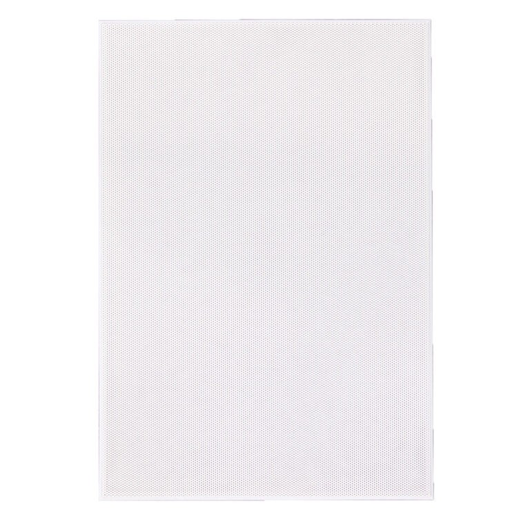 Tgd Audio Nfw-61 6.5” In-Wall Speaker White rectangular perforated acoustic panel with evenly spaced small circular holes and a slim border.