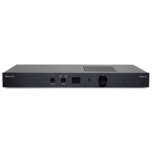 TDG Audio SUBAMP-500 stereo power amplifier with front-panel gain knob, display, and ventilation.