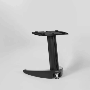 Triangle brand curved-base display stand with vertical column and square mounting plate