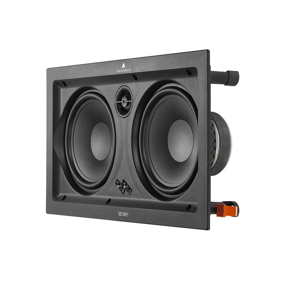 Triangle Secret Lcr7 Custom In-Wall Speaker Triangle secret in-wall speaker with dual woofers and a central tweeter