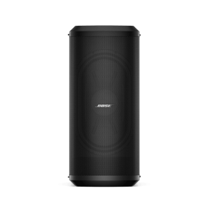 Bose cylindrical portable speaker with a black perforated metal grille and silver logo.