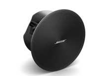 Bose round speaker with perforated grille and integrated mounting bracket.