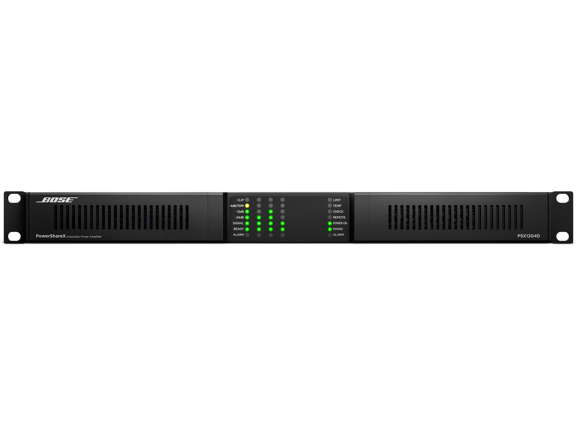 Bose Powersharex Psx1204D Bose powersharex adaptive power amplifier rack-mount front panel with led indicators, model psx1204d.