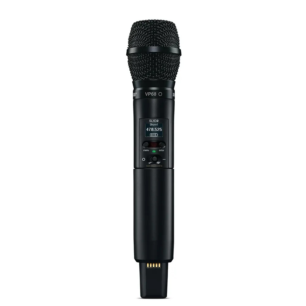 Jands Portable Digital Wireless Handheld System Slxd2 Tx; Vp68 Mic; Slxd5 Rx; Frequency L57 = 650–694Mhz Shure slxd2 wireless handheld microphone with digital display and control buttons, 470. 525 mhz.