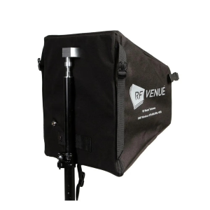 RF Venue CP Beam Antenna accessory in a black carrying bag mounted on a stand.