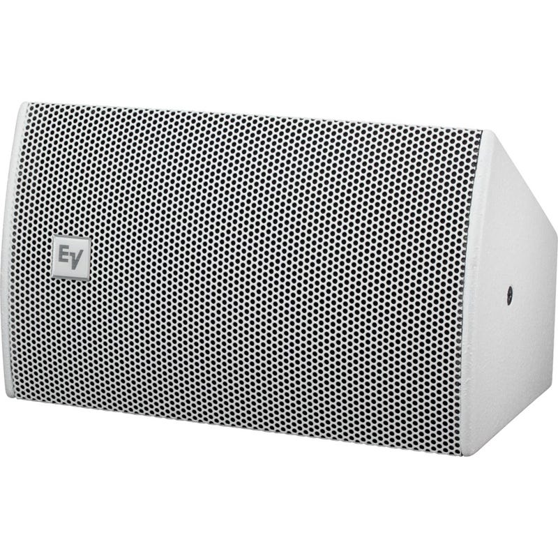 Electro-Voice Loudspeaker Single 8&Quot; Lf 2-Way 90° X 50° 175W With U-Bracket White Electro-voice loudspeaker with a white angled cabinet and perforated metal grille.