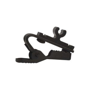 Black plastic clamp-style firearm accessory with curved jaw and serrated base, likely a mounting or grip clamp.