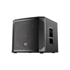 Electro-Voice EV subwoofer with front perforated grille and side handle.