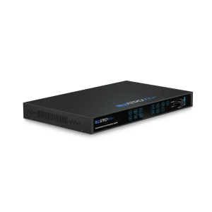 Blustream Advanced Multi-Format Presentation Switcher is a black 1U AV switcher with front panel controls and a knob.