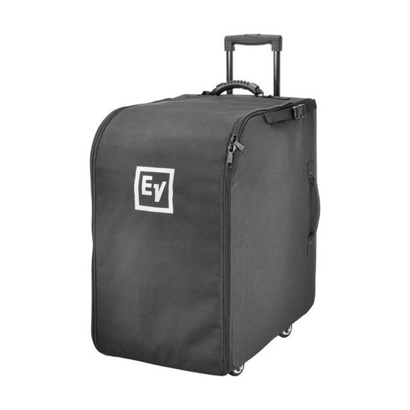 Electro-Voice Carrying Case For Evolve 30M Ev-branded soft-sided rolling suitcase in dark gray with telescoping handle and four wheels.