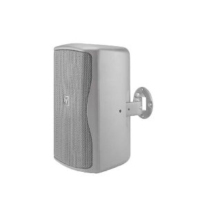 Electro-Voice wall-mounted PA loudspeaker with perforated grille and wall mounting bracket.