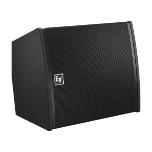 Electro-Voice EV wedge loudspeaker with black perforated grille.
