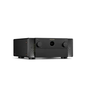 MARANTZ AV 20 AV Preamplifier with black finish, two large front knobs and a centered circular display, carbon-fiber side panels.