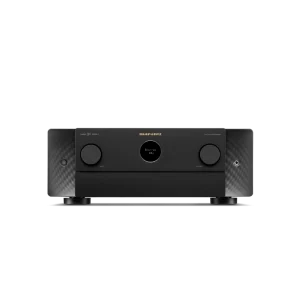MARANTZ Cinema 50 Series 2 AV Receiver black audio amplifier with two front knobs, a circular center display, and carbon fiber side panels.