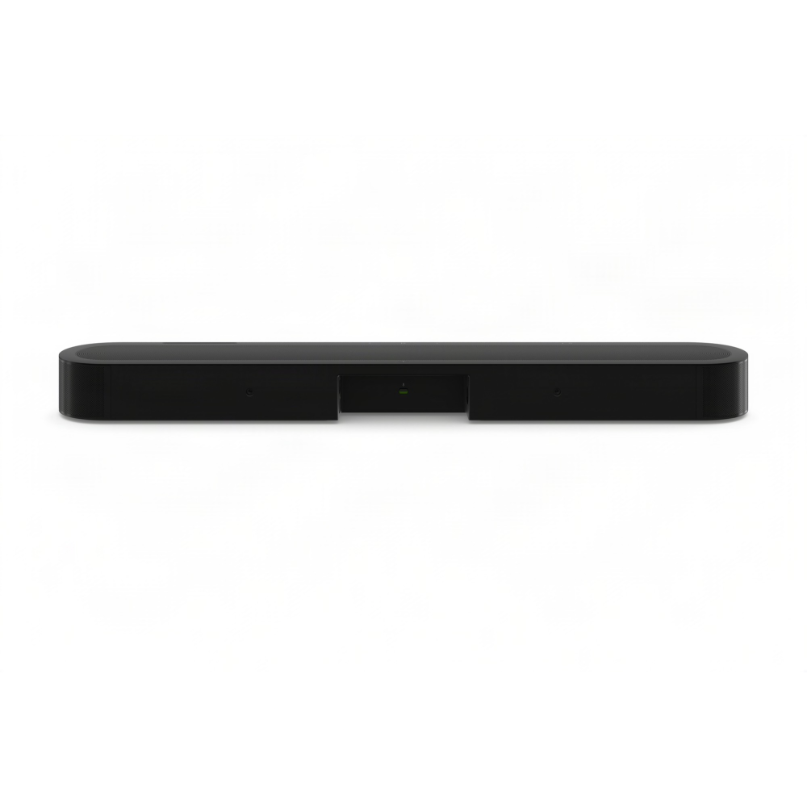 Sonos Beam Ultra Soundbar Black wireless soundbar with rounded ends; slim profile and center recessed area containing an led indicator.