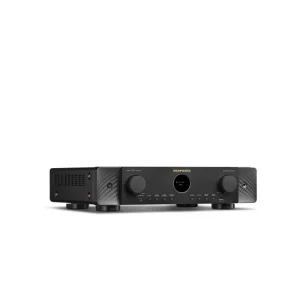 MARANTZ Cinema 70s Series 2 AV Receiver with black front panel, two large knobs, central display, carbon fiber side panels.